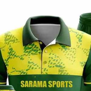 Servicio OEM, Conjunto de Uniforme de Cricket, Impresión por Transferencia de Calor de Alta Calidad, Etiqueta Personalizada, Ropa Deportiva Transpirable de Talla Grande, Paquistaní - Product Image 2