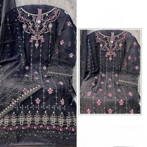Exclusive Heavy Embroidered Organza Dress Material with Dupatta for Pakistani Collection for Parties Indian & Pakistani Clothing - Product Image 3