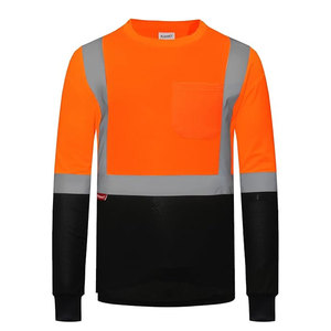 Camisas de trabajo de alta visibilidad para hombre Polo de poliéster con rayas reflectantes características fluorescentes y térmicas - Product Image 1