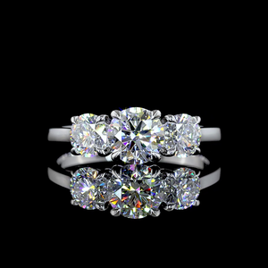 แหวนมอสซาไนต์ทรงกลมคุณภาพสูง 1.59 กะรัต ทอง 14k ประดับเพชรสามเม็ด รับสั่งซื้อจำนวนมาก ขายส่งออนไลน์ ผู้จัดจำหน่ายส่งออก - Product Image 4