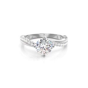 Bague de Fiançailles et d'Éternité en Or Massif 14K 18K pour Femme, Sertie de Diamants Ronds de Laboratoire Certifiés IGI HPHT CVD VVS1 VS1, Vente en Gros - Product Image 4