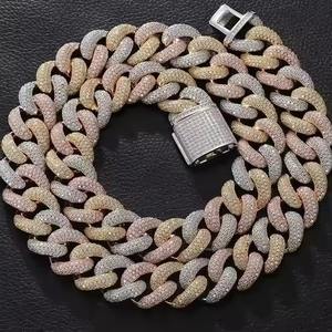 Collar de moissanita de alta calidad con cadena cubana de hip hop americana dorada para ropa de hombre Proveedor indio directo - Product Image 4