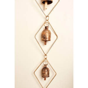 Finest Quality Gold <b>Metal</b> Hanging Bells Unique Heart Design Wall Hanging Bells Perfect For Home <b>Garden</b> Decoration On-Sale - Product Image 4