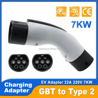 Adaptateur de chargeur de voiture électrique GBT 32A, convertit la norme chinoise en Type2 Type1 pour Tesla NACS Connector pour véhicules électriques