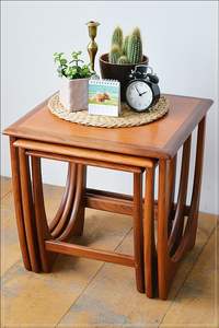 Mesa nido de madera para decoración rústica moderna y contemporánea del hogar con diseño de muebles compactos - Product Image 5