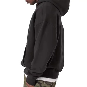 Sweat à capuche oversize en polaire pour homme, 100% coton, lavé, chaud pour l'hiver, non doublé, uni, séchage rapide, broderie 3D - Product Image 3