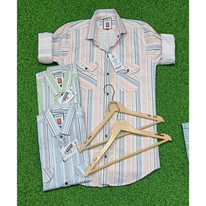Camisa informal de algodón 100% a cuadros para hombre con cuello cuadrado varios tamaños colores liso teñido elástico transpirable para vacaciones de otoño - Product Image 3