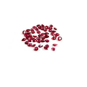 Natural Bangkok Ruby <b>Beads</b> Calibrated Pears 4x5mm 5x6mm Faceted Brilliant Trillion Oval Cut <b>Red</b> Green Gemstone Heat Treated - Product Image 1