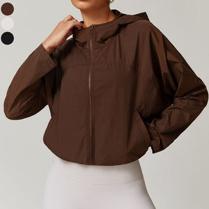 Ropa de calle negra de alta calidad, ropa deportiva, cremallera completa, diseño de bolsillo lateral doble, Sudadera con capucha de gimnasio para mujer, sudaderas con capucha - Product Image 1