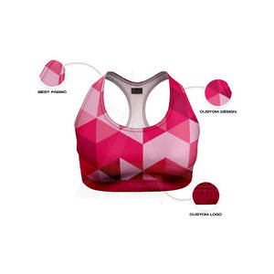 Sujetador Deportivo Sublimado para Mujer, para Gimnasio y Yoga, Ligero, con Impresión de Logotipo Personalizado, Alta Calidad, Transpirable, de Spandex/Nailon, Soporte Ligero - Product Image 3