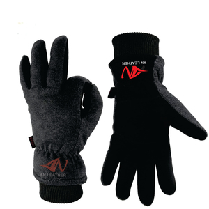 Gants de ski en cuir imperméables isolés pour hommes Gants de sports d'hiver - Product Image 1