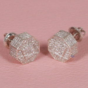 Pendiente de Plata de Ley 925 con diamante moissanita perfecto con claridad VVS que se destaca como opción distintiva para el uso diario - Product Image 3