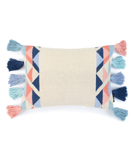 2023 Latest <b>Stripes</b> Designer Wool Blend Cotton Tassels & Pom Pom Wholesale Handmade American Style Home Decor <b>Cushion</b> Covers - Product Image 4