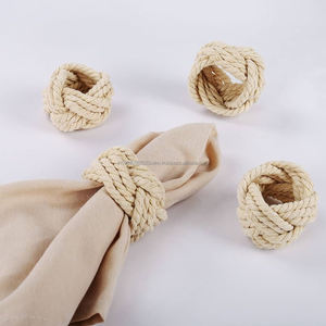 Anneaux de serviette en jute en corde naturelle à la mode dans les ustensiles de cuisine et les ustensiles de table pour toutes les occasions de décoration à bas prix - Product Image 2