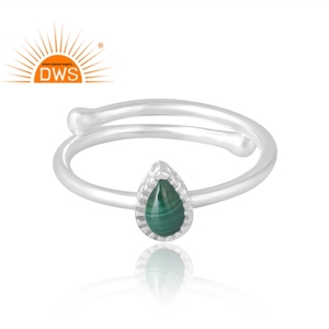 Dernière vente en argent Sterling 925 malachite naturelle bague en pierres précieuses bijoux personnalisés pour les femmes cadeau pour elle - Product Image 3