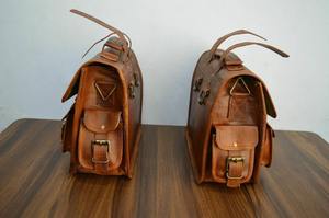 Bolsa de Lona de Cuero Genuino con Logotipo Personalizado, Bolsa de Mensajero para Motocicleta, Estilo Vintage para Viajes Diarios, Dulces, Deporte, Noche - Product Image 3