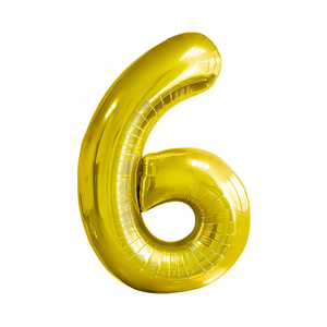 Globo de Helio de Aluminio Dorado Número 6 de 45 cm para Decoración de Fiestas - Product Image 2