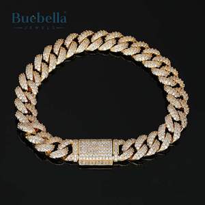 10mm Iced Out White Gold Plated 925 <b>Sterling</b> <b>Silver</b> Micro Paved Miami Cuban Link <b>Bracelet</b> <b>for</b> <b>Men</b> Moissanite <b>Bracelets</b> & Bangles - Product Image 5