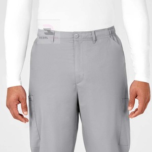 ผ้าทอหลายกระเป๋าใส่สบายกางเกงสครับพยาบาลผ้าฝ้ายปรับแต่งได้ตามต้องการ - Product Image 4