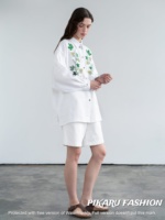 Chemise longue brodée Vintage pour filles, manches longues bouffantes, vêtements en coton pour dames