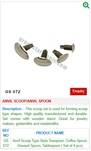 Steel and Aluminium Anvil Scoop/Spoon GS 07Z Jewellery <b>Tools</b> for <b>Engraving</b> and Beading - Product Image 2