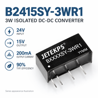 B2415SY-3WR1 3W Modul Konverter DC-DC Terisolasi 24V Ke 15V 200mA SIP Pemasangan Papan Catu Daya Output Tunggal
