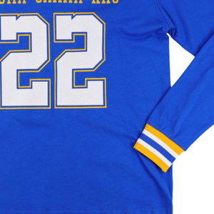 Sigma Gamma Rho Long Sleeve Jersey Royal Blue Womens Greek Letter <b>Shirt</b> SGR Number Top Athletic Fit Sorority Apparel - Product Image 6