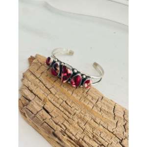 Augustine Largo Rose Dahlia Composite & Sterling <b>Silver</b> <b>Cuff</b> <b>Bracelet</b> Fashionable Accessory - Product Image 3