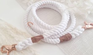 Laisse en corde bleu ciel pour chiens, laisse en corde teinte naturellement - Product Image 2