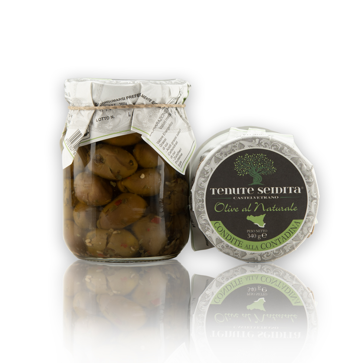 Olive verdi siciliane condite 500g fatte in Ital y ho.re.ca all'ingrosso