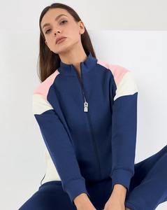 Ensemble de survêtement pour femmes, sweat-shirt à blocs de couleur et pantalon de jogging, tenue décontractée élégante en deux pièces - Product Image 2