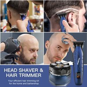 Kit de Afeitadora Eléctrica Recargable Mejorada con Pantalla LED, Recortadora de Pelo para Hombres Calvos, Gran Capacidad de Batería, Magnética y Lavable - Product Image 1