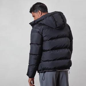 Chaqueta acolchada personalizada de buena calidad para hombre, chaquetas con capucha de invierno con diseño acolchado de 100% poliéster para hombre - Product Image 3