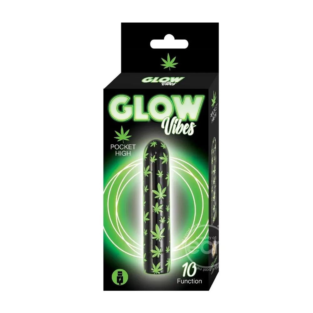 Alta qualità bagliore Vibes tasca alta ricaricabile Glow-in-The-Dark Bullet-nero/verde ABS Silicone