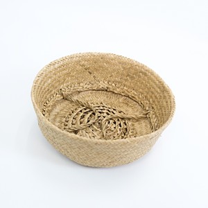 Natural raffia belly <b>basket</b> <b>with</b> <b>handle</b> good price palm seagrass <b>baskets</b> for storage & decor - Product Image 5