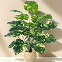 Grande plante artificielle verte à feuilles variées, plante décorative en pot artificiel sur pied pour la décoration de la maison, du bureau et des événements