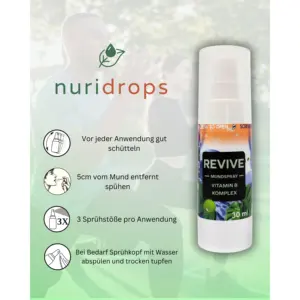 Nuridrops REVIVE Spray Oral con Complejo de Vitamina B - Product Image 1