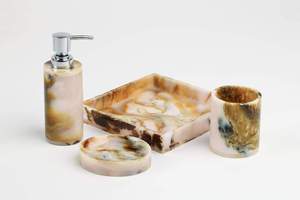 Juego de accesorios de baño de resina Juego de baño de accesorios de 4 piezas con uso hecho a mano con producto de venta muestra gratis - Product Image 5
