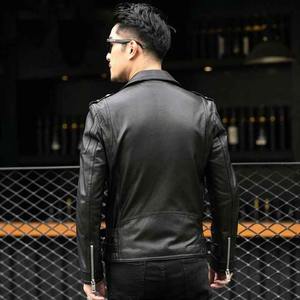 Venta al por mayor de alta calidad de la moda de la calle desgaste de Otoño de piel de oveja chaqueta de cuero genuino de los hombres - Product Image 3