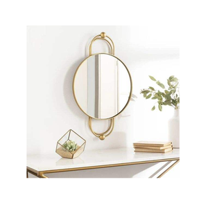 Miroir mural exclusif en métal avec cadre noir de bonne qualité pour salon, chambre à coucher et chambre d'amis, rond, personnalisable - Product Image 6