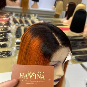 Vente chaude HD Lace Front Perruque Ombre Brun Couleur Os Droite Style 100% Vietnam Cheveux Humains Frontal Lace Perruque - Product Image 6