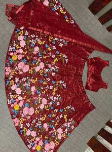 Tissu Georgette Lourd Rouge Lehenga Choli Dernier créateur Avec Blouse Designer & Dupatta Indian Wedding Bridal Party Wear Lehenga - Product Image 5