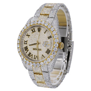 Montre Moissanite Iced Out, design de luxe avec diamants VVS, montre-bracelet à quartz en acier inoxydable pour homme - Product Image 2