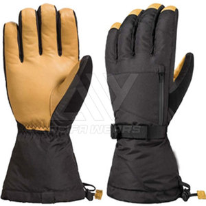 Personnalisable 2024 gants de ski de mode pour hommes équipement de sport de neige imperméable avec cuir de bonne qualité pour l'hiver - Product Image 1
