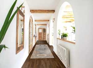 High demand Hand Knotted Modern Luxury Woolen Carpet Beige and <b>Pink</b> Runner Rug 2.6x22 Handwoven Traditional Prayer Rug - Product Image 4