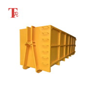 Conteneur de recyclage de ferraille à crochet élévateur robuste, bac à déchets, conteneur à roulettes