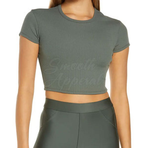 Women Casual <b>Crop</b> <b>Top</b> T-Shirt Knitted 100% Cotton Breathable Soft Perfect for Streetwear Travel Everyday Lifestyle Activities - Product Image 4