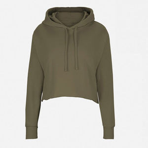 Sudadera con Capucha Corta de Algodón y Felpa para Mujer, Ropa Ligera de Alta Calidad al por Mayor, Fabricantes de Ropa Urbana, Personalizable - Product Image 1