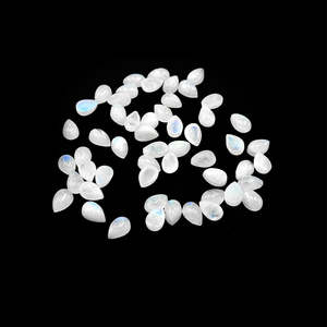 Natural <b>Moon</b> Stone Loose Nature <b>Crystal</b> Cabochon Pears Calibrated Sizes 9x11mm & 10x12mm - Product Image 3