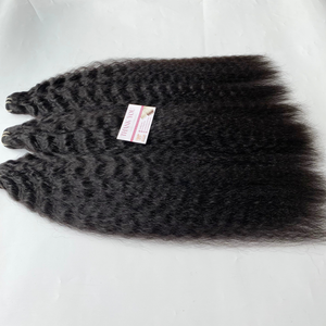 Remy Cheveux Humains Bruts Double Dessinés et Super Double Dessinés Crépus Droite Trame Extensions de Cheveux prix de gros - Product Image 6